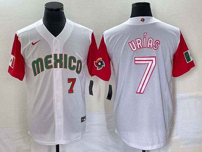 Men 2023 World Cub Mexico #7 Urias White white Nike MLB Jersey21